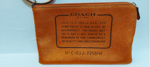 Bolsa Coach Muñequera Cosmetiquera Original 23cm Longitud 