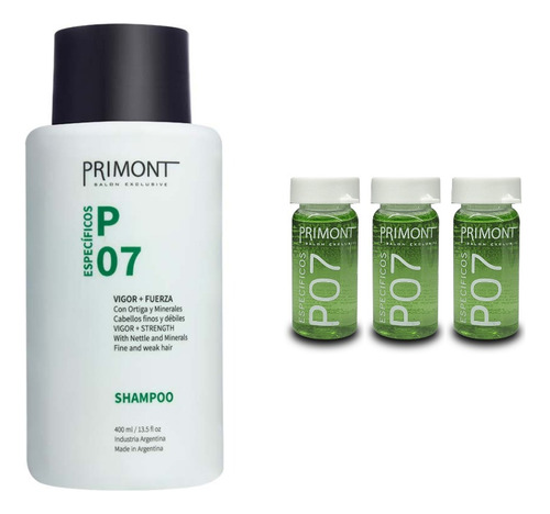 Shampoo Anticaida + 3 Ampollas P07 Pro Crecimiento Primont