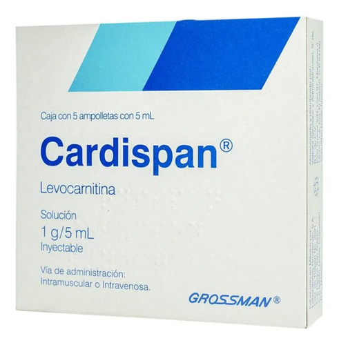 Cardispan Levocarnitina Solución 1g/5ml 5 Ampolletas