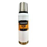 Termo Acero Inox Kanson 1 Litro Large Cebador Sin Manija F/c Color Blanco