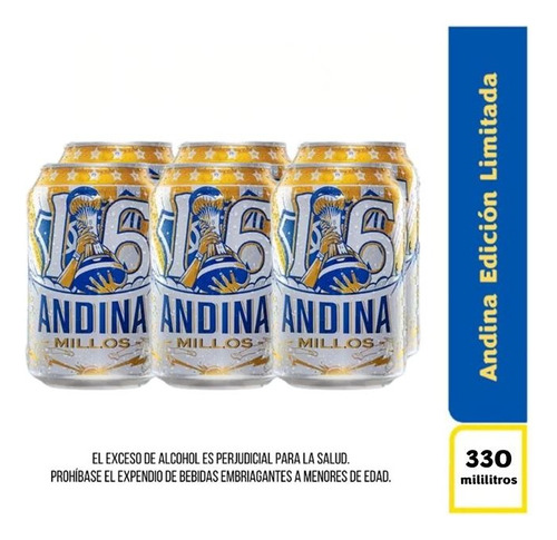 Cerveza Andina Millonarios 6un - mL a $9