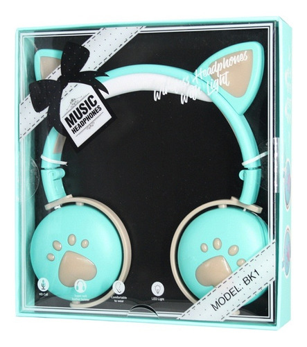 Headphone Bh-bk1 Wireless Gatinho Music Headphone