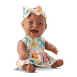 Boneca Bebê Negra Bambolinha Baby Vinil Intátil Brinquedo