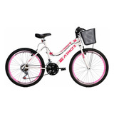 Bicicleta Aro 24 Feminina Athor Musa 18v Aro Aero C/cesta