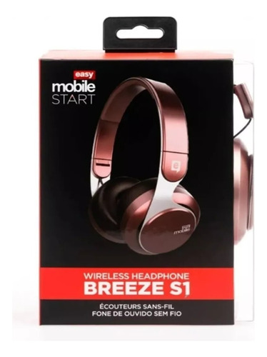 Headphone Breeze S1 Bluetooth Easy Mobile Rose Cor Rosa