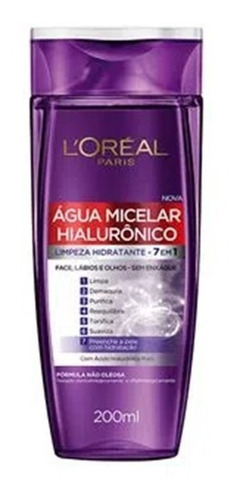 Água Micelar Hialurônico Loréal Paris 200ml C/ Nota