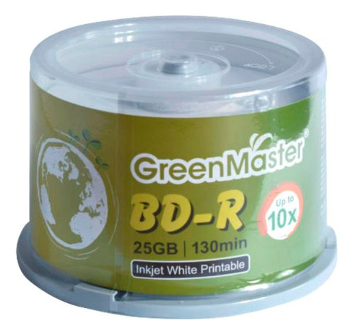 Bd-r Blu Ray Virgen Imprimible Greenmaster 50 Pzs