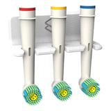 Porta 3 Escova Dente Compatível Refil Elétrica Oral B Fita Cor Branco