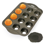 Cyimi Mini Muffin Molde 12 Tazas Con Fondo Extraíble,molde A