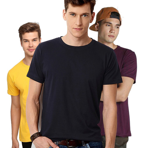 Kit 3 Camisetas Algodão Fio 30 Penteado Gramatura 165 Camisa