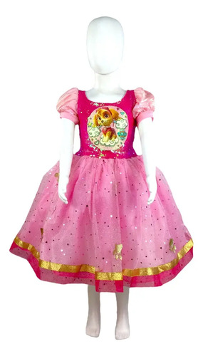 Vestido De Lentejuela Paw Patrol Rosa