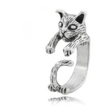 Anillo Gato 3d Unisex Zinc Unitalla Moda Joyeria Trescool