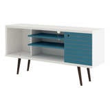 Rack Tv 55 Safira Blanco Azul