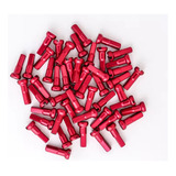 72 Niples Aluminio Bicicleta 14mm X 2mm Rojo