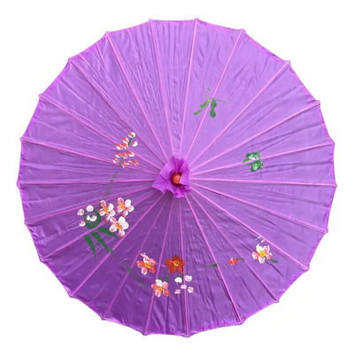 Paraguas Sombrilla China Tela Con Bambu H G Q Color Vioteta Diseño De La Tela Floreado | MercadoLibre