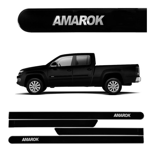   Kit De Friso Lateral Amarok Cd 2010 A 2019 Preto Mystic