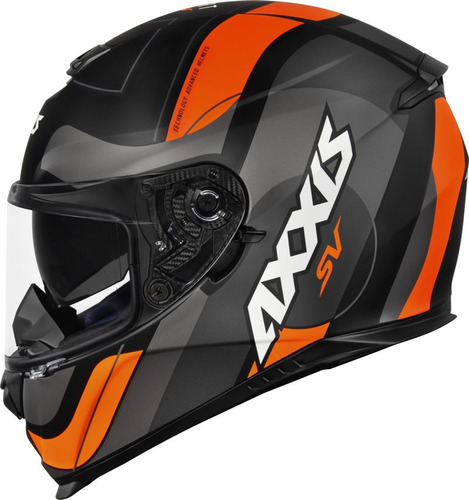 Capacete C/ Lente Solar Axxis Eagle Sv Smart Preto/laranja