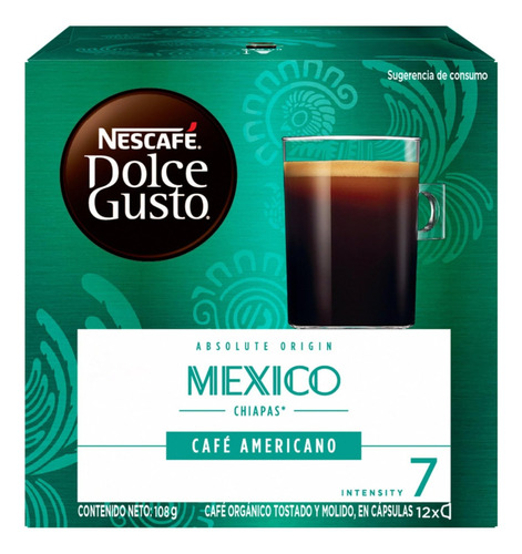 Café En Capsula Nescafé Dolce Gusto Mexico Chiapas X12 Unds