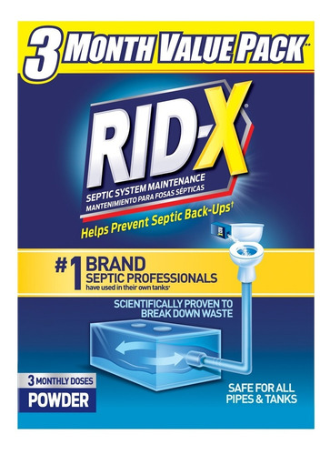 Rid-x Tratamiento De Tanque Séptico, Suministro De Polvo 