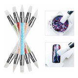 Kit De Pinceles De Silicón Para Uñas Doble Punta Nail Art