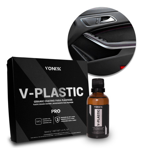 Vitrificador De Revestimiento Plástico V-plastic Pro 50 Ml Vonixx