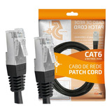 Cabo De Rede Blindado 2m Ethernet Rj45 Cat6 Preto 2 Metros