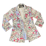 Blazer Dama Fashion Lovers Estampado Blanco