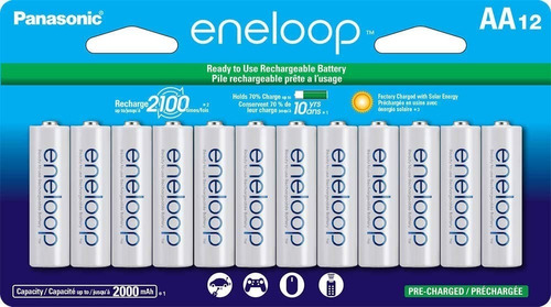 Baterías Recargables, Aa Ni-mh Pack 12 Eneloop Panasonic