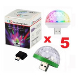 5 Luz Led Rgb Audiorítmica Dj Boliche Fiestas Usb Y Otg Celu