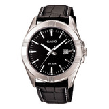 Reloj Hombre Casio Mtp-1308l-1avdf Core Mens Color De La Correa Negro Color Del Bisel Plateado Color Del Fondo Negro