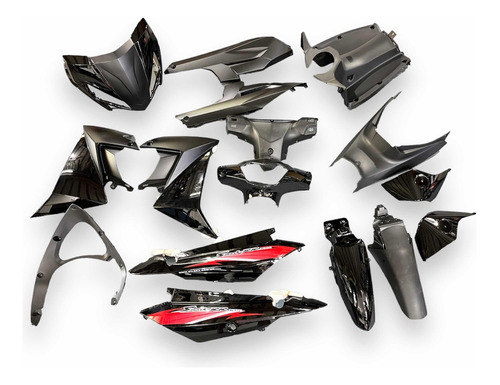 Kit De Plasticos Completo Gilera Smash 125rr Negro Original