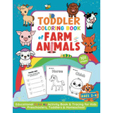 Libro: Toddler Coloring Book Of Farm Animals: Educational &