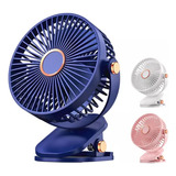 Ventilador Portatil Recargable Con Luz Clip Y Acollador De 1