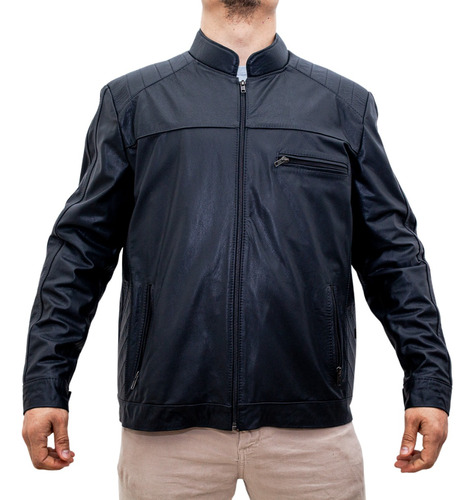 Jaqueta Masculina De Couro Legítimo C&c Couro Bomber Prime.