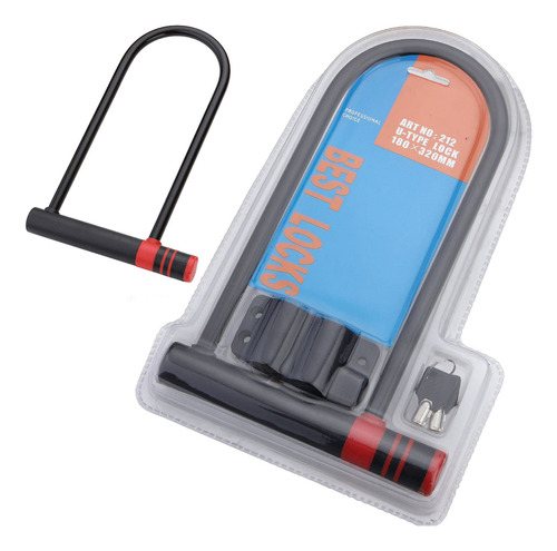 Candado U Lock Para Bicicleta Y Moto 2 Llaves Grande Color Negro