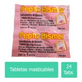 Pepto Bismol 262 Mg Tira Con 24 Tabletas Masticables Sabor A