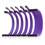 Kit De Cables 1x24pin/2x44 Eps/3x62 Pci-e 30 Cm Violeta