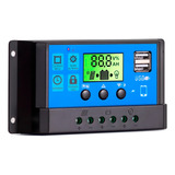 Controlador Painel Solar Carga Usb Display Lcd 40a Pmw