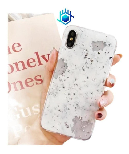 Funda Para iPhone Protector Brillos Diamantes Marmol Mujer