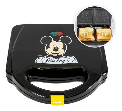 Sanduchera Kalley Mickey Mouse De Disney K-dsm101n Negro