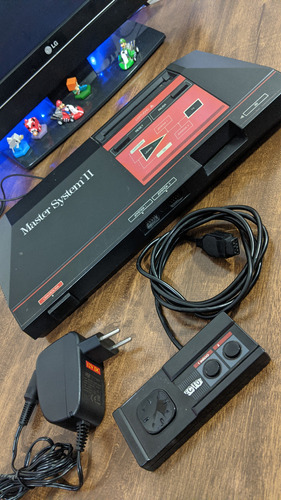 Console Sega Master System Ii  Preto E Vermelho Em Perfeito Estado