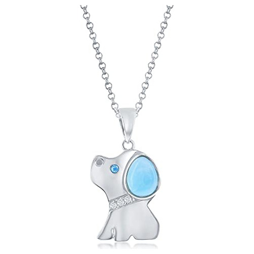 Collar De Perro Larimar Para Mujer  Joyería De Perro Par