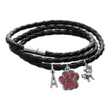 Pulsera Huella Perrito Brazalete Dije Huella Rosa Letra Moda