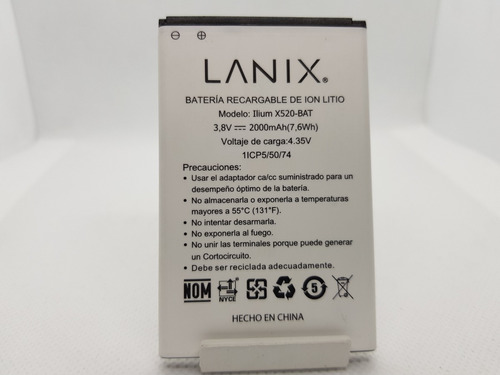 Batería Pila Mod: Ilium X520-bat Lanix Original