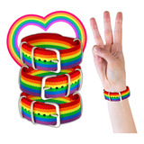 3 Pulseras Correa Reloj Bandera Lgbt Orgullo Gay Arcoiris