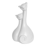 Figura Nordica Gato Blanco Lujo Decoración Casa Bkdm135 Benk