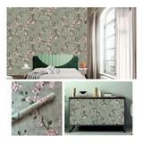 Papel Vinilo Tapiz Adhesivo De 10 M X 45 Cm Floral Clasico