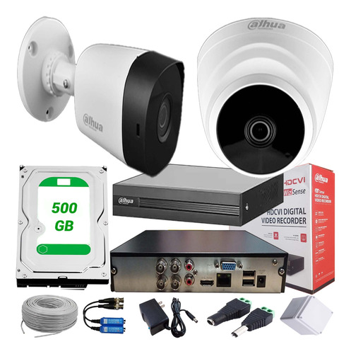 Cámaras De Seguridad Kit Cctv 1080p Dahua Dvr 4ch + 2cámaras