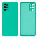 Capa Silicone Aveludada Para Samsung Galaxy S20 Plus Cam Cor Verde Água