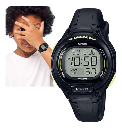 Relógio Casio Infantil Digital Preto Lw-203-1bvdf